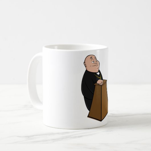 Priester Stehend an einem Pulpit Kaffeetasse (Vorderseite Links)