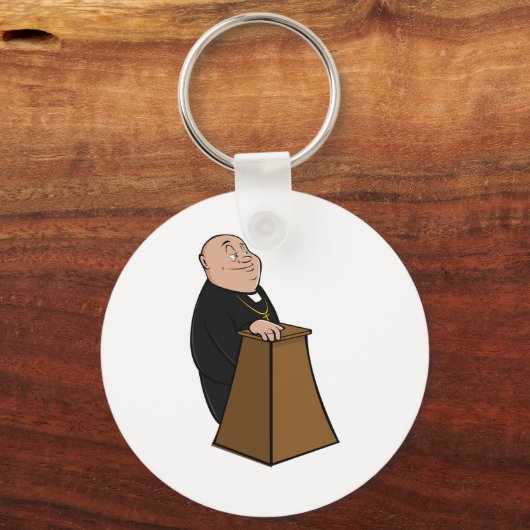 Priester Stehend an einem Pulpit Schlüsselanhänger (Vorderseite)