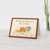 Priester Türkei mit Pumpkin Erntedank Urlaub Karte (Vorderseite)