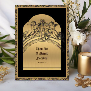 Priester Weihe-Jubiläum Gold Elegant Karte