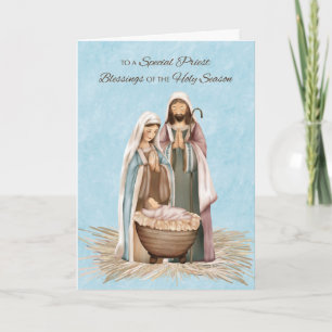 Priester-Weihnachtssegen Dank Krippenszene Karte