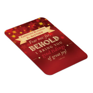 Priester-Weihnachtssegen Rot, Goldene Sterne Magnet