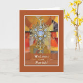 Priester Willkommen bei Parish Gold Look Monstranc Karte (Gelbe Blume)
