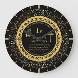 Priester zum 1. Jahrestag PERSONALISIERT Große Wanduhr