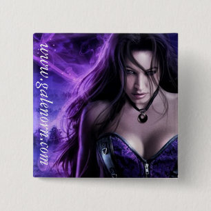 Priesterin, die quadratisches Button-Abzeichen Button