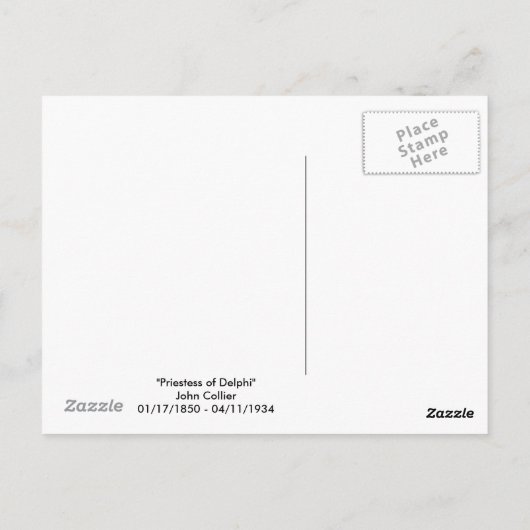 Priesterin von Delphi Postkarte (Rückseite)