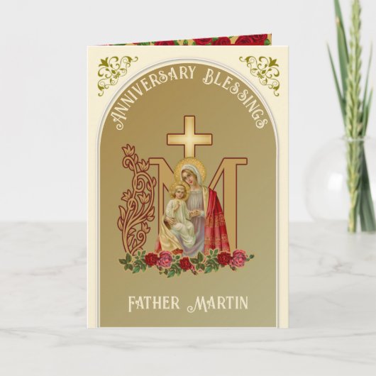 Priesterjubiläum Mary Jesus katholisch Karte (Vorderseite)
