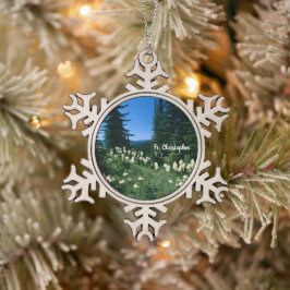 Priesterlandschaft Personalisiert Schneeflocken Zinn-Ornament