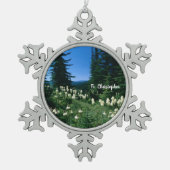 Priesterlandschaft Personalisiert Schneeflocken Zinn-Ornament (Vorderseite)