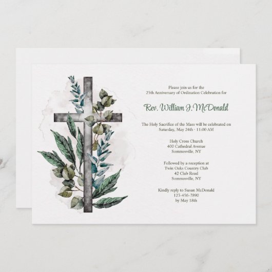 Priesterorden Einladung (Vorne/Hinten)