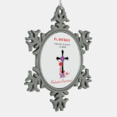 Priesterorden Schwarzes Kreuz Schneeflocken Zinn-Ornament (Links)