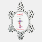 Priesterorden Schwarzes Kreuz Schneeflocken Zinn-Ornament (Rechts)