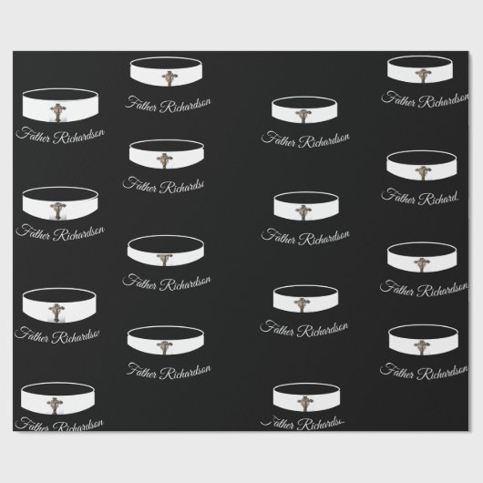 Priesterordination Priester Collar & Crucifix Geschenkpapier (Flach)