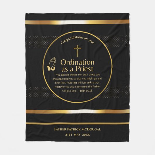 Priesterordinierung Neuer Priester neu Ordiniert Fleecedecke (Vorderseite)