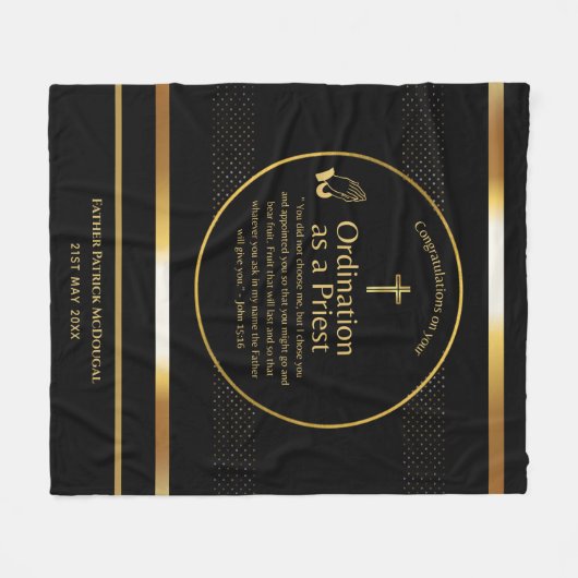 Priesterordinierung Neuer Priester neu Ordiniert Fleecedecke (Vorderseite (Horizontal))