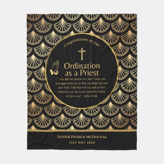Priesterordinierung Neuer Priester neu Ordiniert Fleecedecke (Vorderseite)