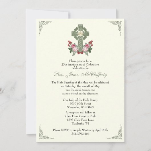 Priesterordnung Jahrestag der keltischen Kreuzritt Einladung (Vorderseite)