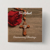 Priesterordnung Rote Rose und Rosary Button (Vorderseite)