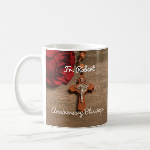 Priesterordnung Rote Rose und Rosary Kaffeetasse