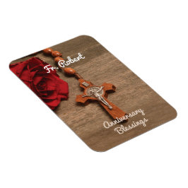 Priesterordnung Rote Rose und Rosary Magnet