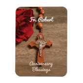 Priesterordnung Rote Rose und Rosary Magnet (Vertikal)