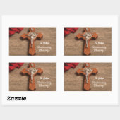 Priesterordnung Rote Rose und Rosary Rechteckiger Aufkleber (Blatt)