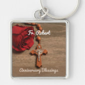 Priesterordnung Rote Rose und Rosary Schlüsselanhänger (Vorne)