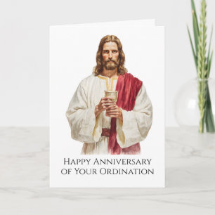 Priesterweihejubiläum Jesus Kelch  Karte