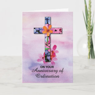 Priesterweihejubiläum Kreuz Blumen Karte