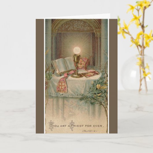 Priesterwochenjubiläum Missal Host Chalice Altar Karte (Gelbe Blume)