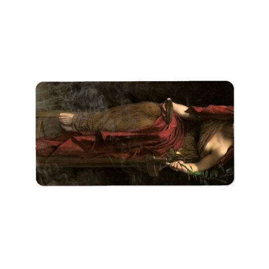 Priestess of Delphi, 1891 von John Collier Adressaufkleber (Vorne)