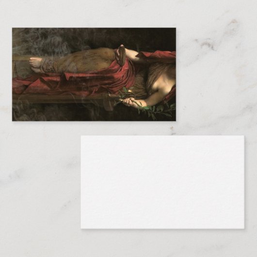 Priestess of Delphi, 1891 von John Collier Visitenkarte (Vorne/Hinten)