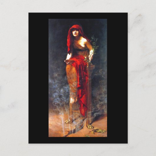 Priestess of Delphi ~ Collier Fine Art Malerei Postkarte (Vorderseite)
