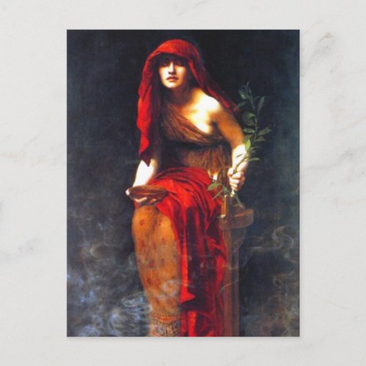 Priestess of Delphi ~ Collier Fine Art Malerei Postkarte (Vorderseite)