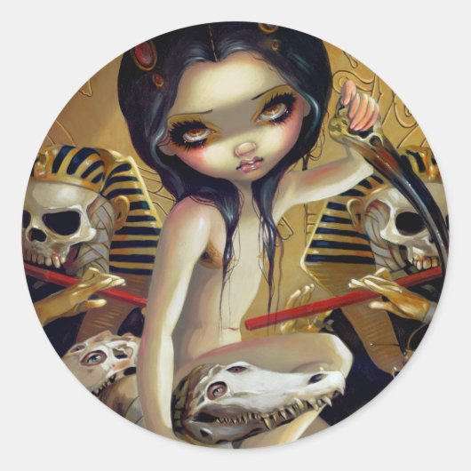 "Priestess of Nyarlathotep"-Aufkleber Runder Aufkleber (Vorderseite)