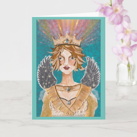 Priestess Paloma Guardian Angel Blank Card Karte (Orchidee)