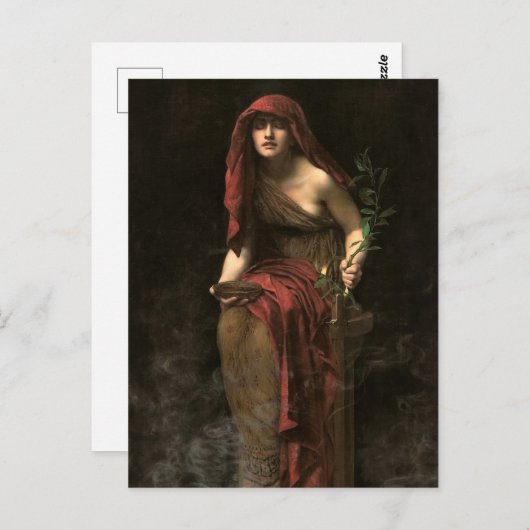 Priestess von Delphi von John Collier Postkarte (Vorne/Hinten)