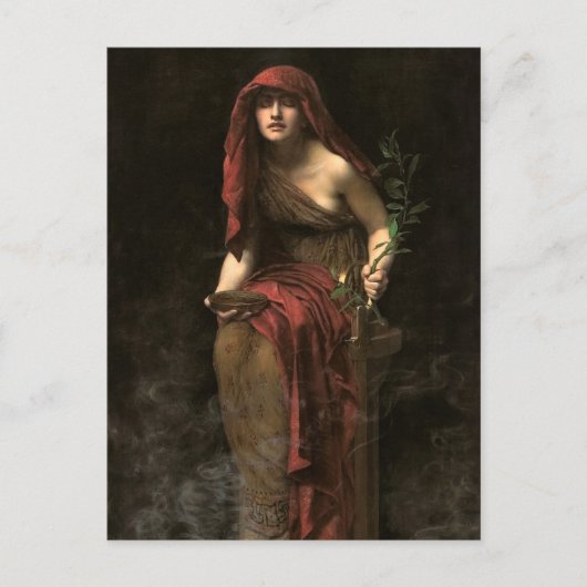 Priestess von Delphi von John Collier Postkarte (Vorderseite)