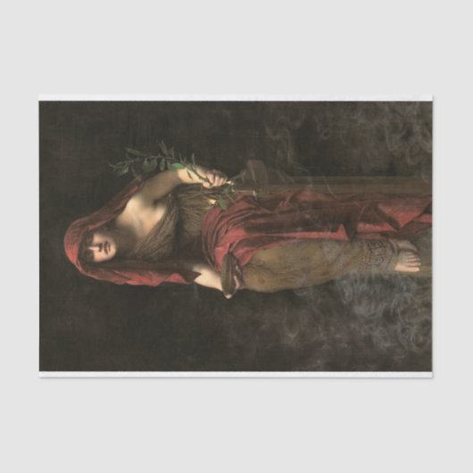 Priestess von Delphi von John Collier Seidenpapier (Vorderseite)