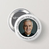 PRIESTHOLFOTO EINFACH SCHWARZ UND WEISS BUTTON (Vorne & Hinten)