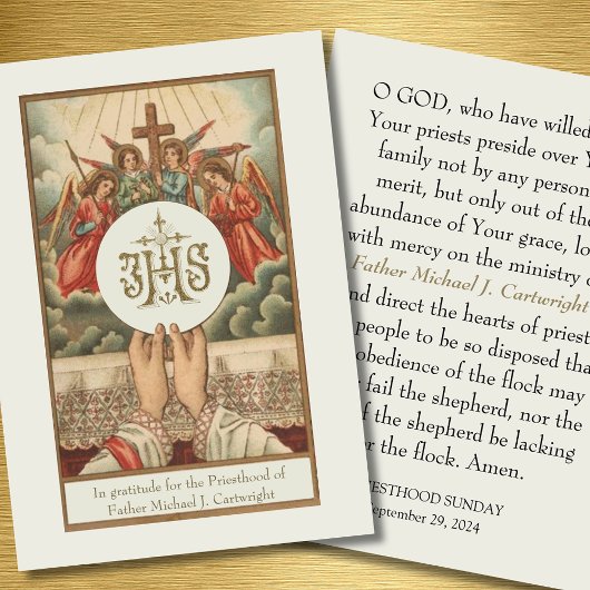PRIESTHOOD SONNTAG PERSONALISIERT PRAYER CARDS