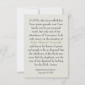 PRIESTHOOD SONNTAG PERSONALISIERT PRAYER CARDS (Rückseite)