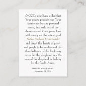 PRIESTHOOD SONNTAG PERSONALISIERT PRAYER CARDS PLATZKARTE (Rückseite)