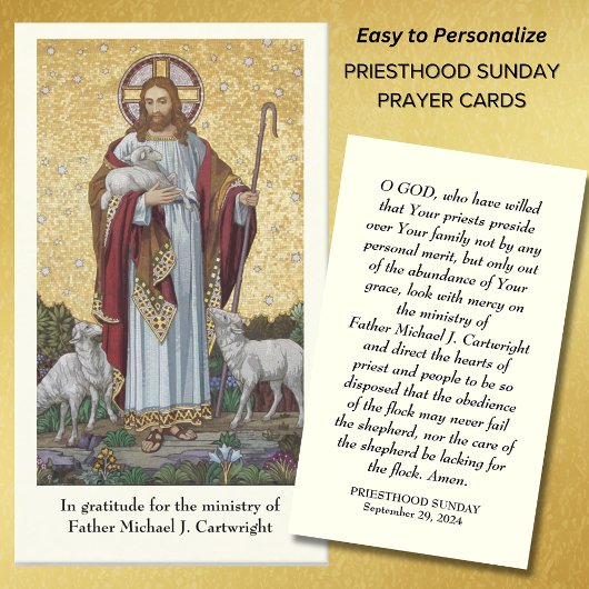 PRIESTHOOD SONNTAG PERSONALISIERT PRAYER CARDS PLATZKARTE