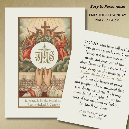 PRIESTHOOD SONNTAG PERSONALISIERT PRAYER CARDS PLATZKARTE