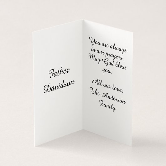 Priestliche Ordination Karte (Innenseite)