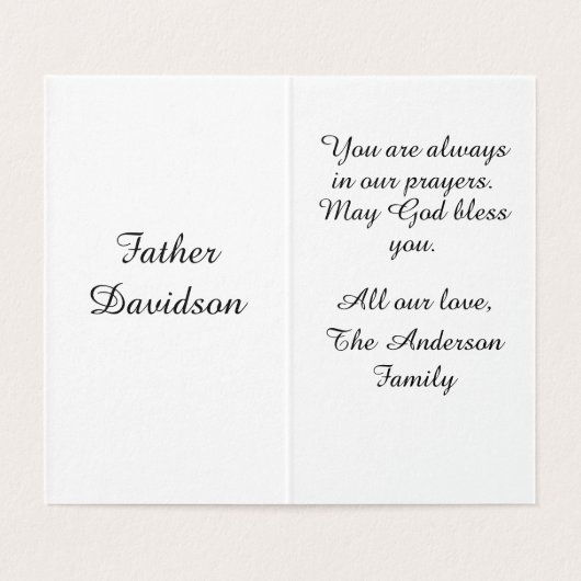 Priestliche Ordination Karte (Innenseite Aufgefaltet)