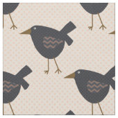 Prim Black Crows on Polka gepunkteter Hintergrund Stoff (Nahaufnahme)