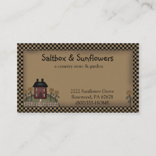 Prim Country Saltbox & Sunblumen Business Card Visitenkarte