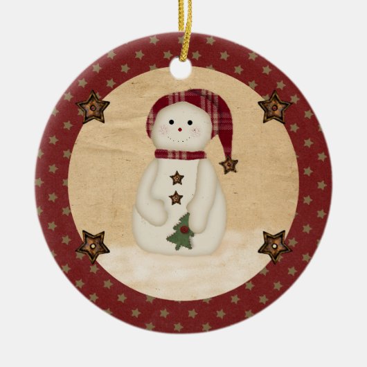 Prim Country Snowman Ornament (Vorne)